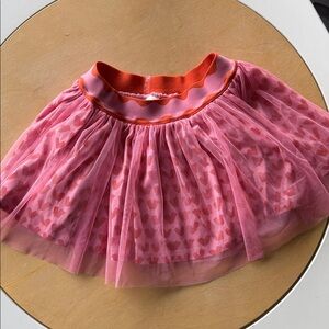 Stella McCartney Pink Heart Tulle Skirt with Waistband